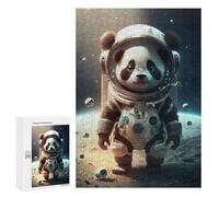 Puzzle pour Adolescents 300 PCS Pièces De Puzzle Panda Astronaut on Moon Puzzles pour Adolescents - Décoration Murale - Cadeaux pour Femmes, Amis Et Famille 300 PCS