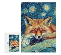 Puzzle pour Adolescents 300 PCS Pièces De Puzzle Sleeping Fox Starry Night Art Puzzles pour Adolescents - Décoration Murale - Cadeaux pour Femmes, Amis Et Famille 300 PCS