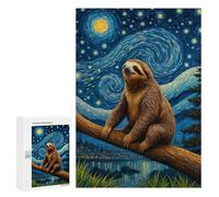 Puzzle pour Adolescents 300 PCS Pièces De Puzzle Sloth Starry Night Puzzles pour Adolescents - Décoration Murale - Cadeaux pour Femmes, Amis Et Famille 300 PCS