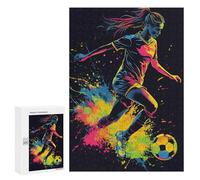 Puzzle pour Adolescents 300 PCS Pièces De Puzzle Soccer Girl Player in Action Puzzles pour Adolescents - Décoration Murale - Cadeaux pour Femmes, Amis Et Famille 300 PCS