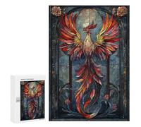 Puzzle pour Adolescents 300 PCS Pièces De Puzzle Stained Glass Phoenix Puzzles pour Adolescents - Décoration Murale - Cadeaux pour Femmes, Amis Et Famille 300 PCS