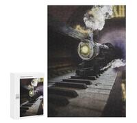 Puzzle pour Adolescents 300 PCS Pièces De Puzzle Steam Train Piano Keys Puzzles pour Adolescents - Décoration Murale - Cadeaux pour Femmes, Amis Et Famille 300 PCS