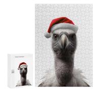 Puzzle pour Adolescents 300 PCS Pièces De Puzzle Vulture Wearing Santa Hat Portrait Puzzles pour Adolescents - Décoration Murale - Cadeaux pour Femmes, Amis Et Famille 300 PCS