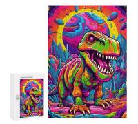 Puzzle pour Adolescents 300 PCS Rainbow Dinosaur Fantasy Landscape Puzzle pour Adultes - Jeu Manuel - Décoration Murale - Cadeaux Uniques pour Anniversaire Et Noël 300 PCS