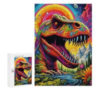 Puzzle pour Adolescents 300 PCS Rainbow Dinosaur Fantasy Scene Puzzle pour Adultes - Jeu Manuel - Décoration Murale - Cadeaux Uniques pour Anniversaire Et Noël 300 PCS