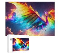 Puzzle pour Adolescents 300 PCS Rainbow Dragon Flight Puzzle pour Adultes - Jouet À Monter Soi-même - Défi Difficile - Cadeaux De Noël Et d'anniversaire 300 PCS