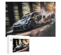 Puzzle pour Adolescents 300 PCS Rally Car Speeding Through Forest Puzzle pour Adultes Jeux Relaxants pour Améliorer La Mémoire Cadeaux d'anniversaire Et De Noël Uniques 300 PCS
