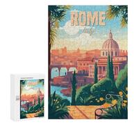 Puzzle pour Adolescents 300 PCS Rome Italy Puzzle pour Adultes - Jeu Manuel - Décoration Murale - Difficile Et Stimulant 300 PCS
