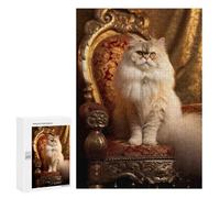 Puzzle pour Adolescents 300 PCS Royal Persian Cat Throne-7 Puzzles pour Adultes Découpe De Précision Stimule Le Cerveau Jeu Amusant Et Stimulant pour Toute La Famille 300 PCS