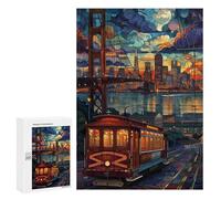 Puzzle pour Adolescents 300 PCS San Francisco Night Ride Puzzles pour Adolescents - Jouets Anti-Stress - Améliore La Mémoire - Idéal comme Cadeau 300 PCS