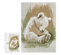 Puzzle pour Adolescents 300 PCS Sleeping Bear Cub Nursery Illustration Puzzles pour Adultes Jeux De Famille Cadeau d'anniversaire Activités Amusantes À La Maison, 300 PCS