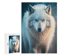Puzzle pour Adolescents 300 PCS Snowy Wolf Portrait Puzzles pour Adolescents - Jouets Anti-Stress - Améliore La Mémoire - Idéal comme Cadeau 300 PCS