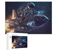 Puzzle pour Adolescents 300 PCS Space Motorcycle Adventure in Outer Space Puzzle pour Adultes Jeux Relaxants pour Améliorer La Mémoire Cadeaux d'anniversaire Et De Noël Uniques 300 PCS