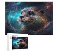Puzzle pour Adolescents 300 PCS Space Otter A Cosmic Adventure Puzzle pour Adultes Jeux Amusants Cadeaux De Décoration Parfaits pour Les Amis Et La Famille 300 PCS