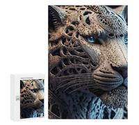Puzzle pour Adolescents 300 PCS Steampunk Leopard Sculpture Puzzle pour Adultes - Jouet À Monter Soi-même - Défi Difficile - Cadeaux De Noël Et d'anniversaire 300 PCS