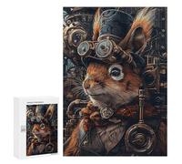 Puzzle pour Adolescents 300 PCS Steampunk Squirrel Animal Puzzles pour Adolescents - Jouets Anti-Stress - Améliore La Mémoire - Idéal comme Cadeau 300 PCS