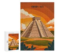 Puzzle pour Adolescents 300 PCS Sunset at Chichen Itza Jeux De Puzzle en Famille pour S'amuser en Famille Cadeaux d'anniversaire Et Cadeaux Uniques 300 PCS
