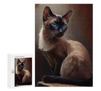 Puzzle pour Adolescents 300 PCS Thai Cat Oil Paint Puzzle pour Adultes - Jeu Manuel - Décoration Murale - Difficile Et Stimulant 300 PCS