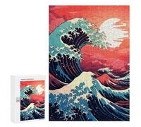 Puzzle pour Adolescents 300 PCS The Great Wave Retro Puzzle pour Adultes Jeux De Détente Décoration Parfaite Cadeaux d'anniversaire Et Cadeaux Uniques 300 PCS