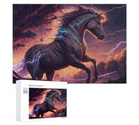 Puzzle pour Adolescents 300 PCS Thundering Horse Sky Puzzles pour Adultes Jeux De Bricolage Analyse Et Logique Jeu Stimulant Cadeaux 300 PCS