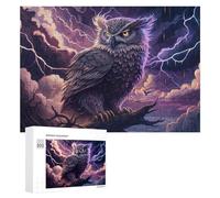 Puzzle pour Adolescents 300 PCS Thunderstorm Owl Perch Puzzles pour Adultes Jeux De Bricolage Analyse Et Logique Jeu Stimulant Cadeaux 300 PCS