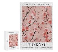 Puzzle pour Adolescents 300 PCS Tokyo Cherry Blossom Flower Market Puzzles pour Adolescents - Jouets Anti-Stress - Assemblage De Motifs - Cadeaux Uniques pour Anniversaire Et Noël 300 PCS