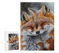 Puzzle pour Adolescents 300 PCS Two Foxes Cuddling in The Snow Puzzle Adulte, Jouet, Décoration Murale, Découpe De Précision, Jeu Stimulant, Cadeaux 300 PCS