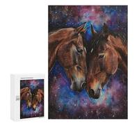 Puzzle pour Adolescents 300 PCS Two Horses in Love Puzzles pour Adolescents - Jouets Anti-Stress - Améliore La Mémoire - Idéal comme Cadeau 300 PCS