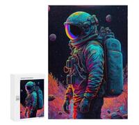 Puzzle pour Adolescents 300 PCS Vibrant Astronaut in Space -1 Puzzle pour Adultes - Jouet À Monter Soi-même - Défi Difficile - Cadeaux De Noël Et d'anniversaire 300 PCS