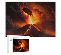 Puzzle pour Adolescents 300 PCS Volcano Eruption Lava Flow and Ash Cloud Puzzle pour Adultes Jeux Relaxants pour Améliorer La Mémoire Cadeaux d'anniversaire Et De Noël Uniques 300 PCS
