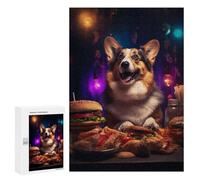 Puzzle pour Adolescents 300 PCS Welsh Corgi Burger Party Puzzles pour Adolescents - Jouets Anti-Stress - Améliore La Mémoire - Idéal comme Cadeau 300 PCS