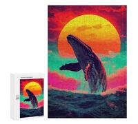 Puzzle pour Adolescents 300 PCS Whale Jumping Sunset Jeux De Puzzle en Famille pour S'amuser en Famille Cadeaux d'anniversaire Et Cadeaux Uniques 300 PCS