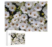 Puzzle pour Adolescents 300 PCS White Daisy Flowers Background Puzzle pour Adultes - Jouet À Monter Soi-même - Défi Difficile - Cadeaux De Noël Et d'anniversaire 300 PCS
