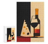 Puzzle pour Adolescents 300 PCS Wine with Cheese Puzzles pour Adultes Jeux De Famille Cadeau d'anniversaire Activités Amusantes À La Maison, 300 PCS