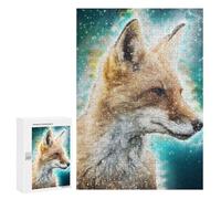 Puzzle pour adolescents 300 pièces Fox Face Wall Art Puzzle pour adultes Jeux amusants Défi Difficile Offrir comme cadeaux pour toute la famille 300 pièces
