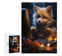 Puzzle pour adolescents 300 pièces Mignon Fox Gaming Puzzle pour Adultes Jeux Relaxants Défi Difficile Défi Éducatif 300 PCS