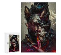 Puzzle pour adolescents 300 pièces Puzzles Wolf Spirit Smoke pour adultes, jeux amusants, décoration de la maison, cadeaux d'anniversaire et cadeaux uniques 300 pièces