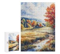 Puzzle pour adolescents 300 pièces Rustic Autumn Cabin Puzzle pour Adultes Jeu familial Décoration difficile à compléter 300 pièces