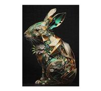 Puzzle pour Adolescents 38x26cm/1000pcs Abstract Geometric Rabbit Jeu De Puzzle Pratique : Analyse Et Logique, Cadeaux De Noël Et d'anniversaire 38x26cm/1000pcs