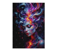 Puzzle pour Adolescents 38x26cm/1000pcs Abstract Woman with Fire Puzzle À Monter Soi-même - Jouets pour Améliorer La Mémoire - Cadeaux Uniques pour Un Anniversaire Ou Noël 38x26cm/1000pcs