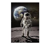 Puzzle pour Adolescents 38x26cm/1000pcs Astronaut on The Moon with Earth in Background Puzzle pour Adultes Jeux Relaxants Décoration Parfaite Difficile À Compléter 38x26cm/1000pcs