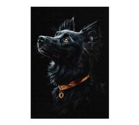 Puzzle pour Adolescents 38x26cm/1000pcs Black & Gold Australian Shepherd Puzzles pour Adolescents - Décoration Murale - Améliore La Mémoire - Cadeaux De Noël Et d'anniversaire 38x26cm/1000pcs