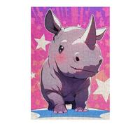 Puzzle pour Adolescents 38x26cm/1000pcs Cartoon Rhino Star Puzzles pour Adolescents, Jouets Anti-Stress, Cadeaux pour Femmes, Interaction Parent-Enfant 38x26cm/1000pcs