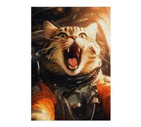 Puzzle pour Adolescents 38x26cm/1000pcs Cat Lost in Space Jeu De Réflexion pour Adultes, Amusant Et Humoristique, pour Stimuler Votre Cerveau 38x26cm/1000pcs