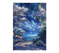 Puzzle pour Adolescents 38x26cm/1000pcs Cherry Blossom Night Drive Puzzle À Monter Soi-même - Jouets pour Améliorer La Mémoire - Cadeaux Uniques pour Un Anniversaire Ou Noël 38x26cm/1000pcs