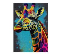 Puzzle pour Adolescents 38x26cm/1000pcs Colorful Giraffe Art Print Puzzle pour Adultes Jeux Relaxants Décoration Parfaite Difficile À Compléter 38x26cm/1000pcs