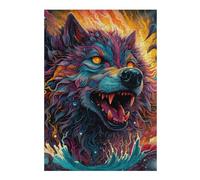 Puzzle pour Adolescents 38x26cm/1000pcs Colorful Wolf Portrait -19 Puzzles pour Adultes Jeux Relaxants Difficulté Difficile Cadeaux Uniques d'anniversaire Et De Noël 38x26cm/1000pcs