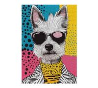 Puzzle pour Adolescents 38x26cm/1000pcs Cool Westie Dog Pop Art Puzzle Adulte, Jouet, Décoration Murale, Difficile, Difficile, Cadeaux Uniques pour Anniversaire Et Noël 38x26cm/1000pcs