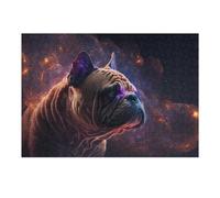 Puzzle pour Adolescents 38x26cm/1000pcs Cosmic Canine A Bulldog's Journey Through The Stars Jeu De Puzzle pour Adultes - Casse-tête - Décoration Parfaite - Interaction Parent-Enfant 38x26cm/1000pcs