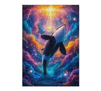 Puzzle pour Adolescents 38x26cm/1000pcs Cosmic Orca Whale Puzzle À Monter Soi-même - Jouets pour Améliorer La Mémoire - Cadeaux Uniques pour Un Anniversaire Ou Noël 38x26cm/1000pcs